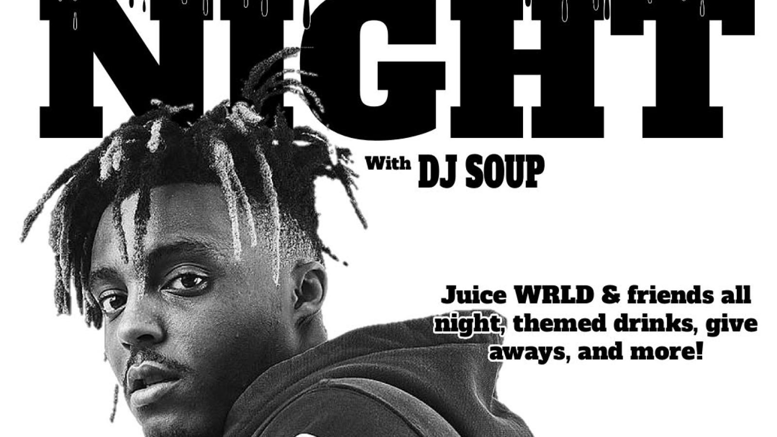 Flyer for Juice Wrld night at flask lounge in portland maine.