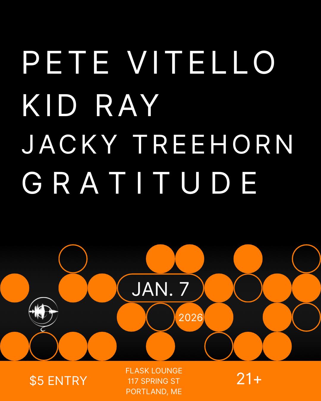 flyer for a dance party event at flask lounge on jan 7th