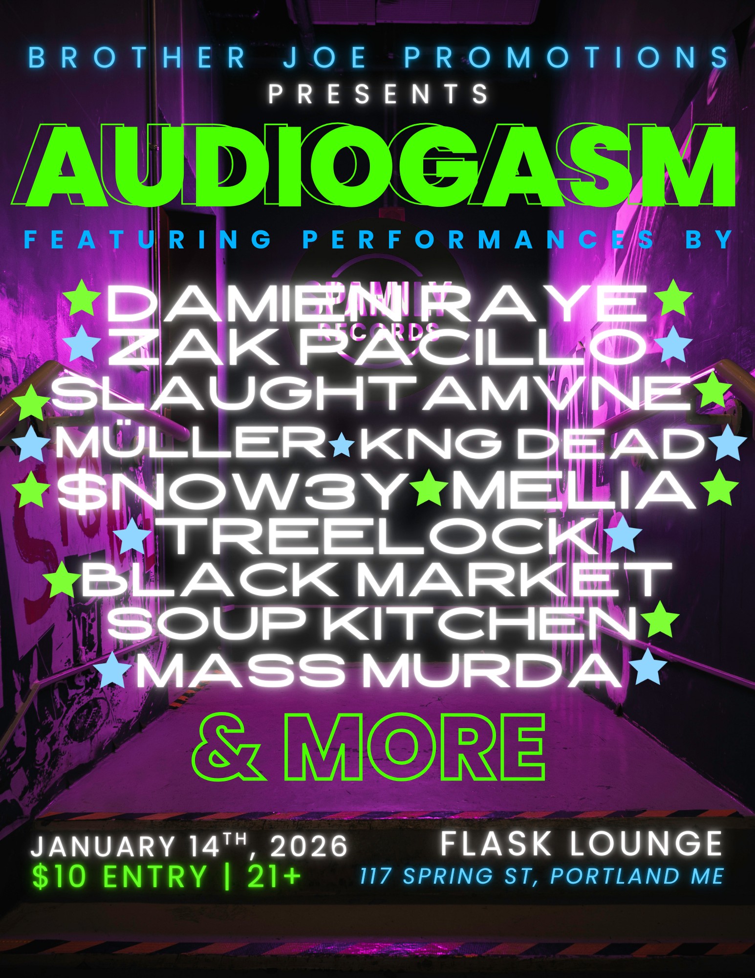 audiogasm hip hop show event flyer