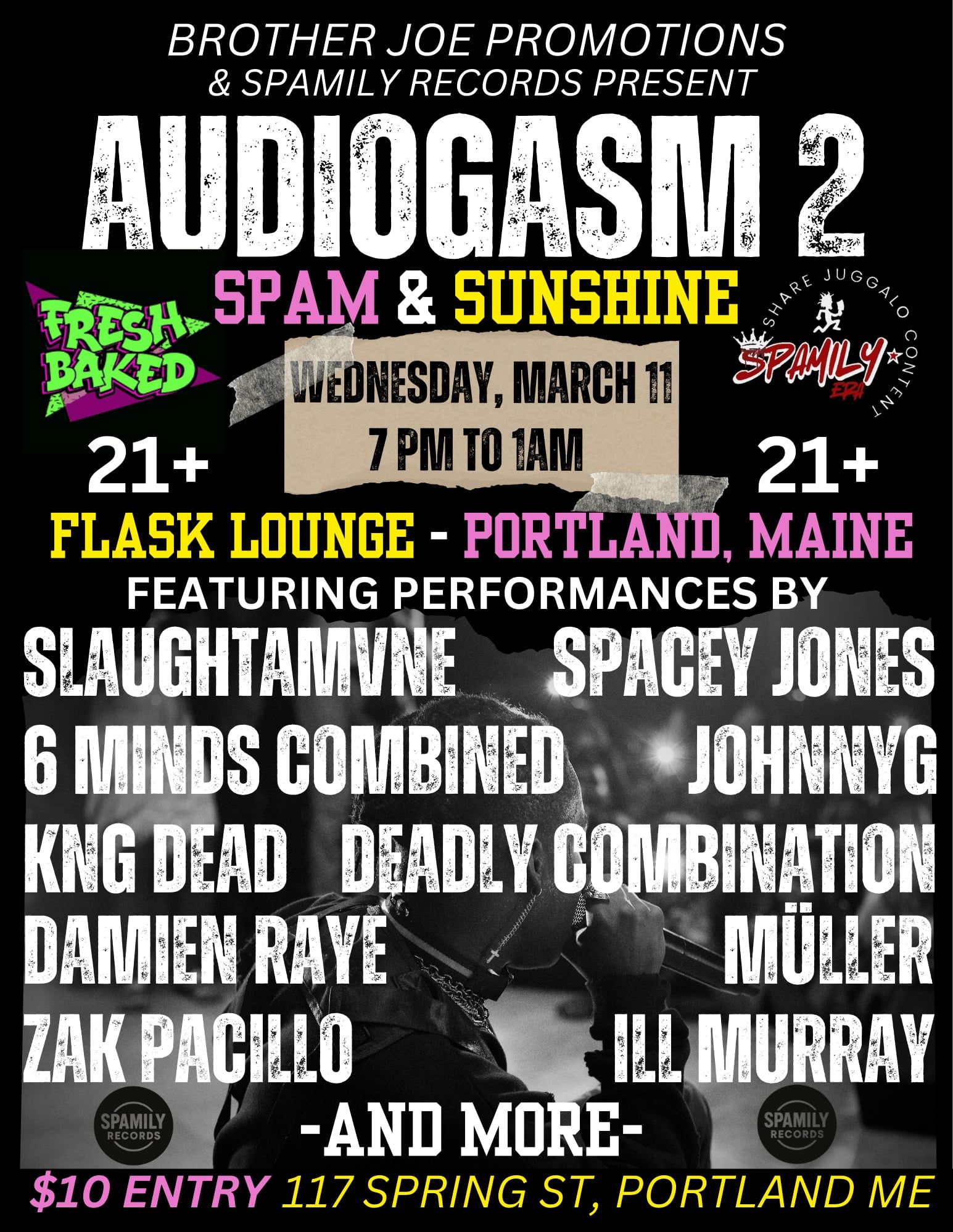 flyer for audiogasm at flask lounge